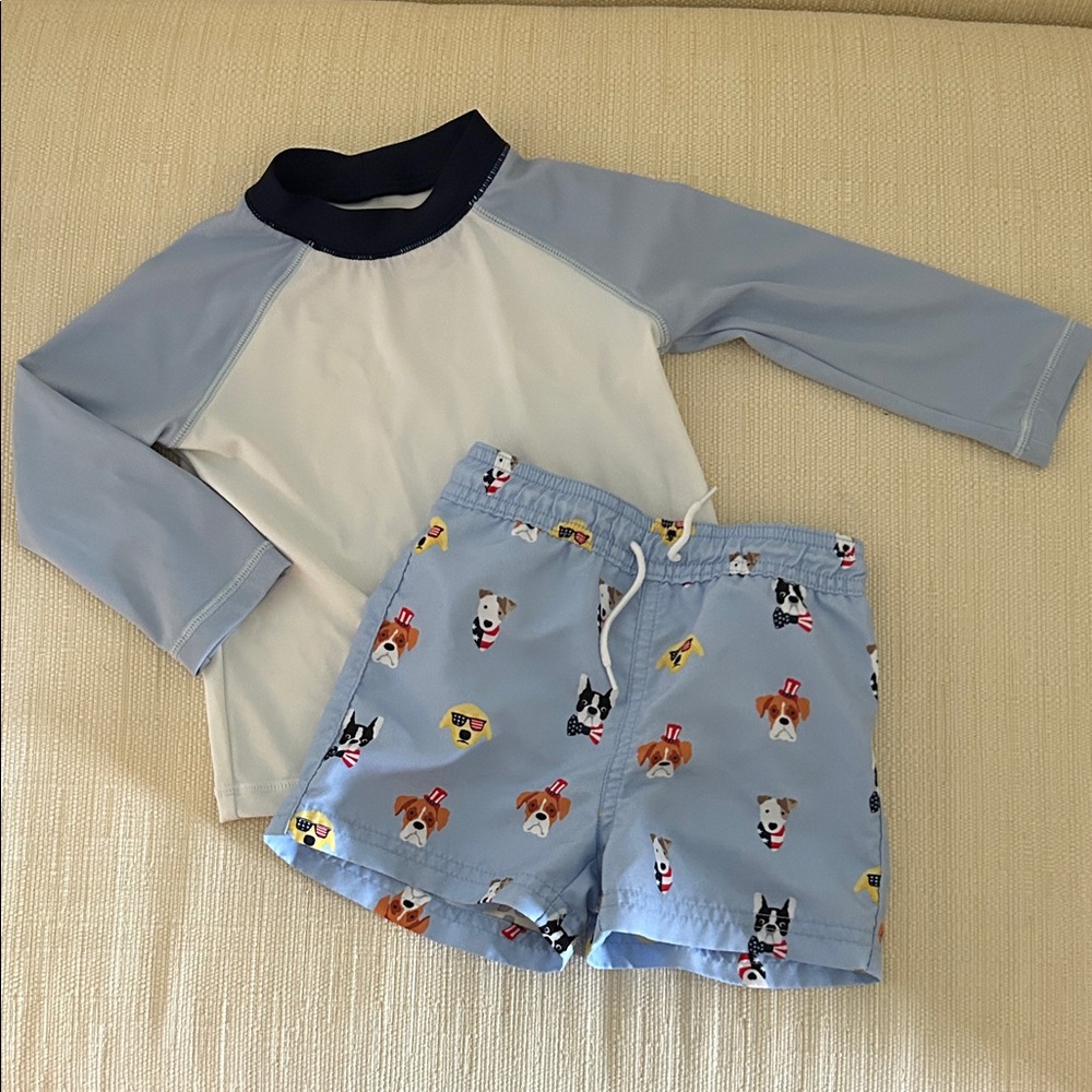 Janie and Jack Rashguard Bathing Suit Set